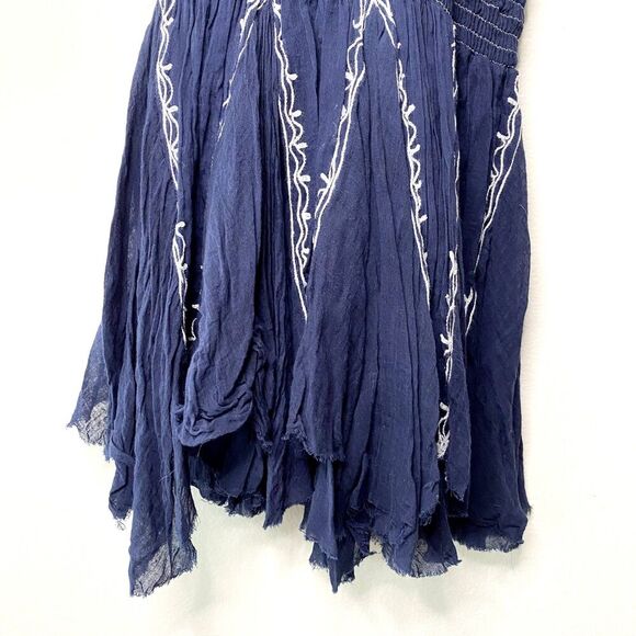 Free People FP One Fez Dress XS Embroidered Boho Peasant Mini Slip Sun Dress - Picture 8 of 9